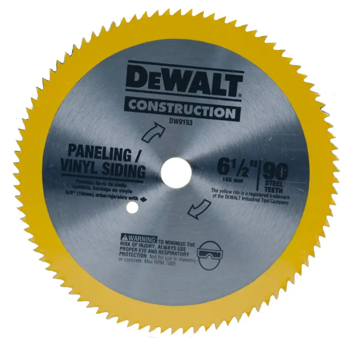 Dewalt DEWALT 6-1/2-Inch Circular Saw Blade For Paneling/Vinyl, 90-Tooth