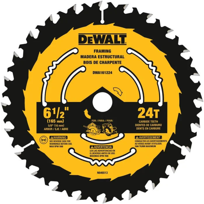 Dewalt 24-Tooth Circular Saw Blade - 6-1/2 in.