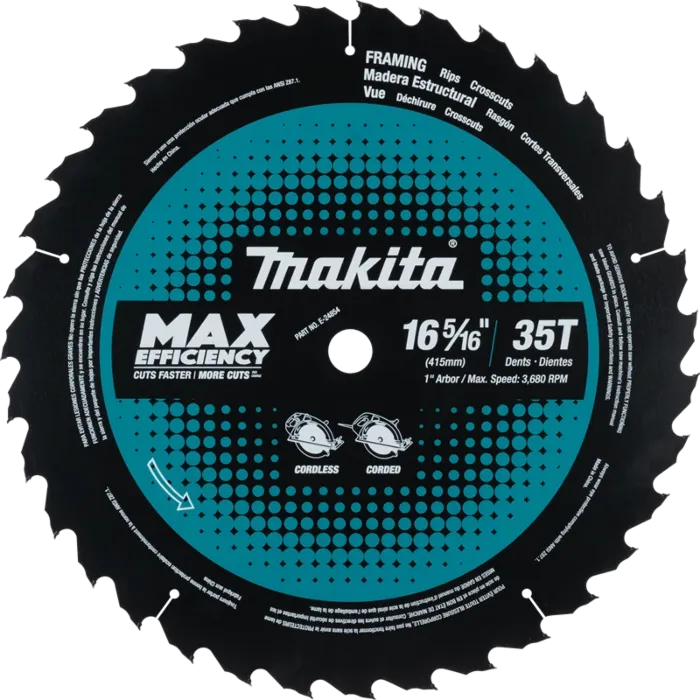 Makita 35T Carbide‑Tipped Max Efficiency Circular Saw Blade - 16-5/16 in.