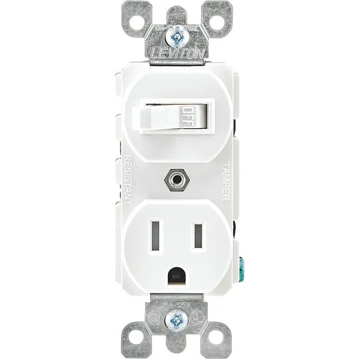 Pass & Seymour CC COMBO 1P 15A 120V SW 15A RECEPT WH