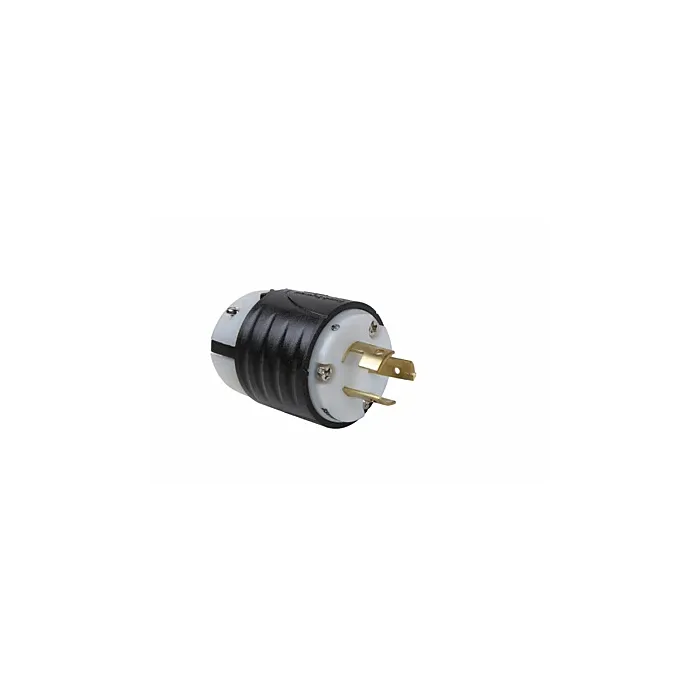 Pass & Seymour Non-NEMA 3 Wire Plug - Black Back, White Front Body