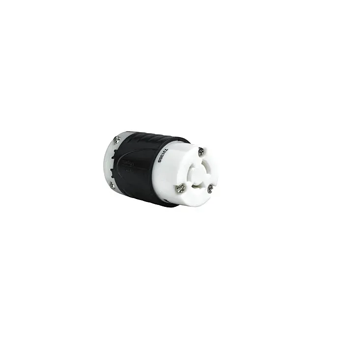Pass & Seymour Turnlok® Industrial Spec Grade 20A Non-NEMA 3-Wire Connector, Black Back, White Front Body