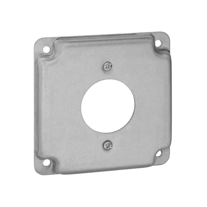 Thomas & Betts 4-Wire Twist-Lock Single Receptacle Square Box Surface Cover (Silver)