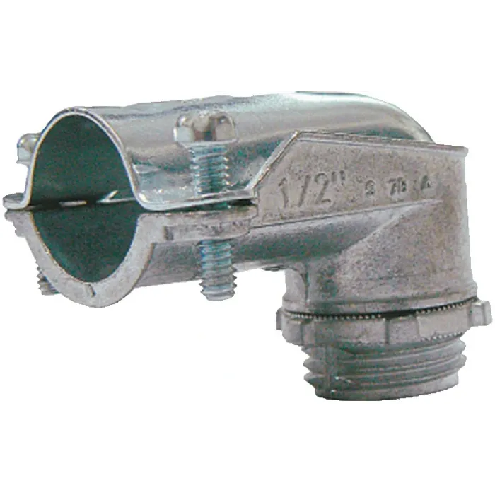 Sigma Engineered Solutions ProConnex Die-Cast Zinc 90 Deg Squeeze Connector For AC, MC - 3/8 in.