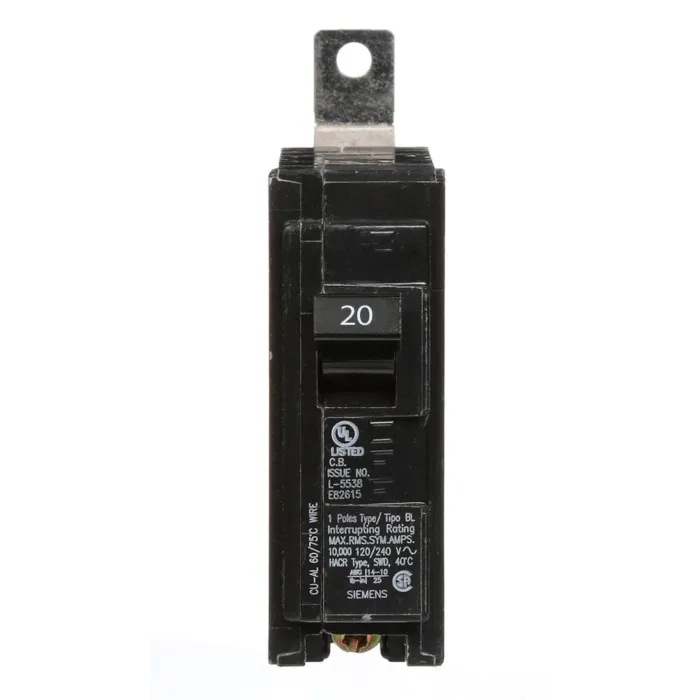 Siemens 20 Amp 1-Pole 120V Circuit Breaker