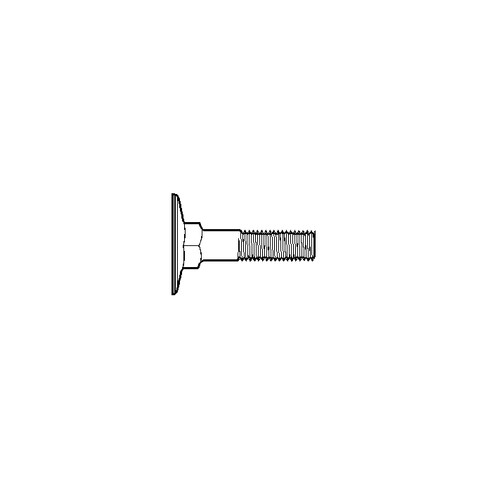 1/4"-20 x 2" Elevator Bolt, Coarse Thread, Zinc 