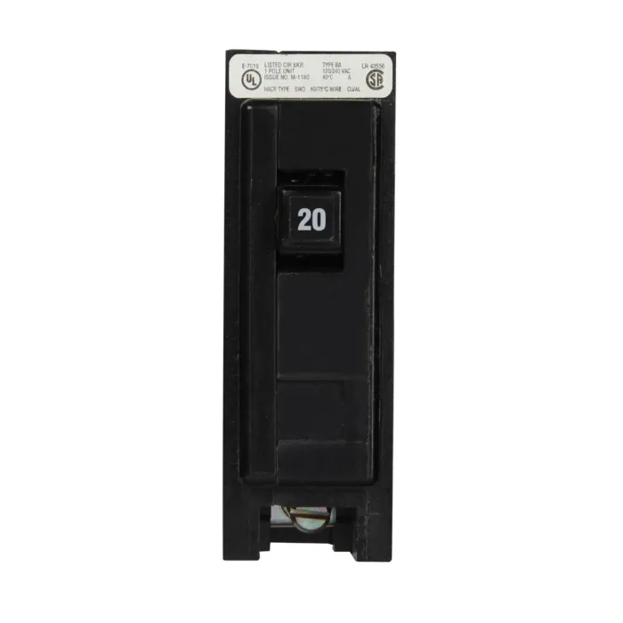 Eaton Type BAB Single Pole Thermal Magnetic Circuit Breaker - 20 A