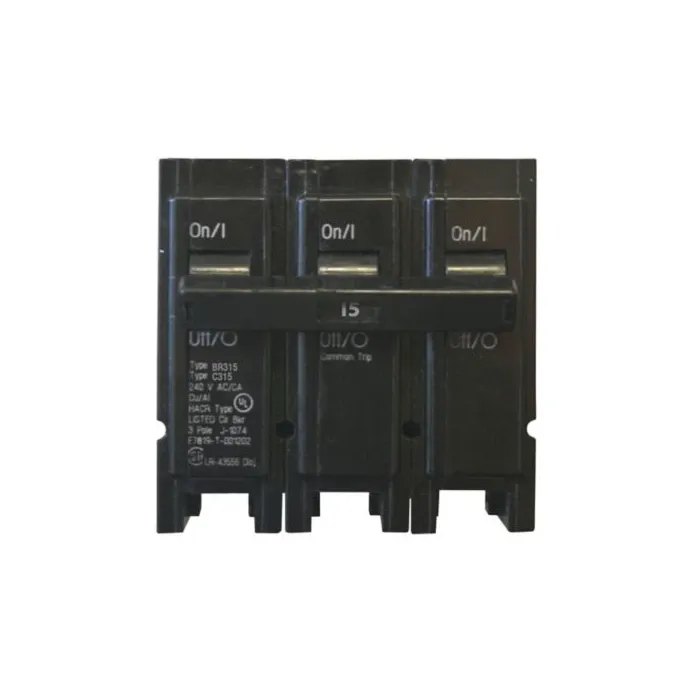 Eaton Type BR 3-Pole 1 in. Plug-On Circuit Breaker - 15 A