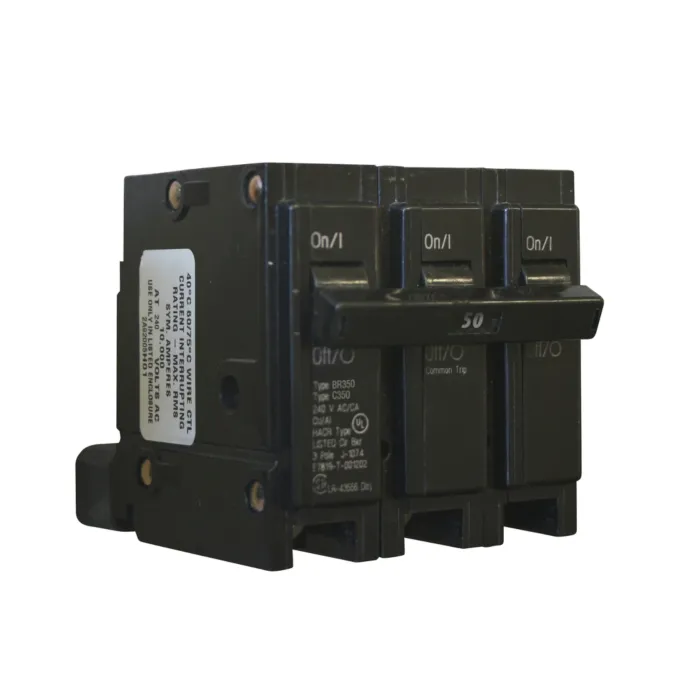 Eaton Type BR 3-Pole 1 in. Plug-On Circuit Breaker - 50 A