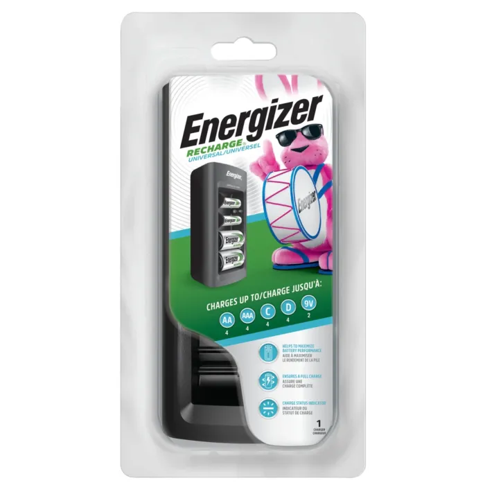 Energizer Recharge Universal Charger for AA, AAA, C, D and 9V Batteries