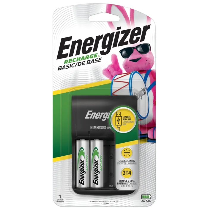 Energizer Recharge Basic Battery Charger for AAA and AA Batteries