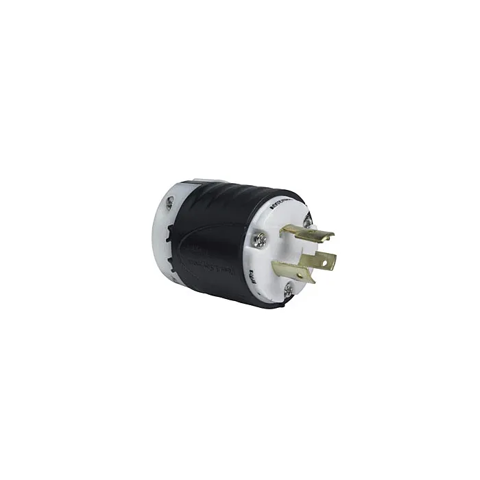 Pass & Seymour 20A NEMA Plug L1020 - Black Back, White Front Body