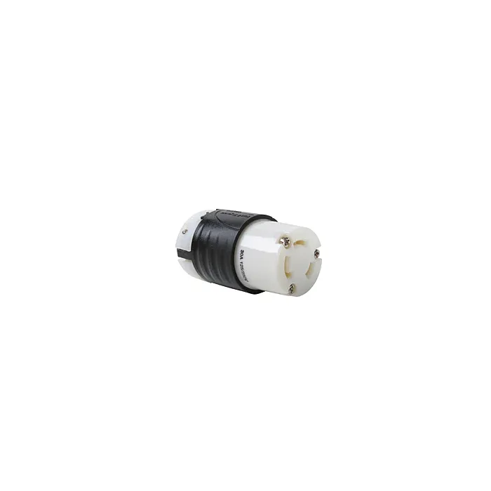 Pass & Seymour 30A NEMA L1030 Connector - Black Back, White Front Body