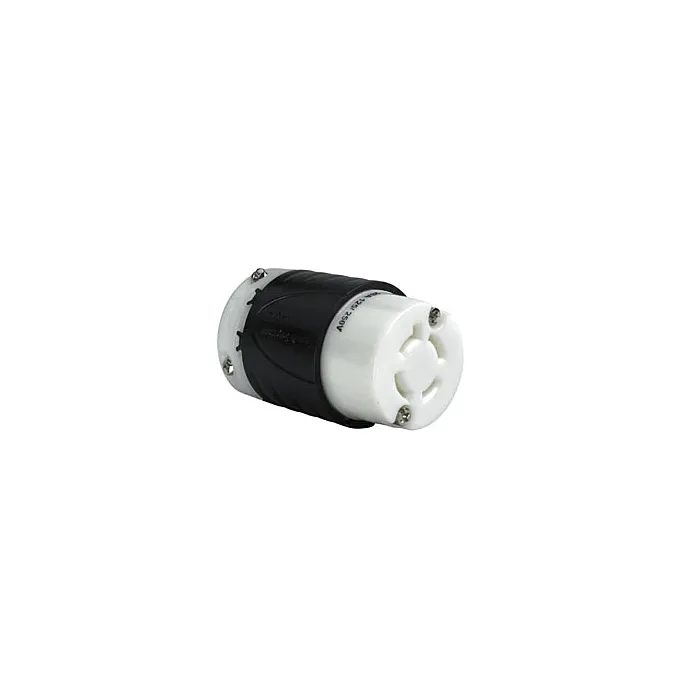 Pass & Seymour 20A NEMA Connector L1420 - Black Back, White Front Body