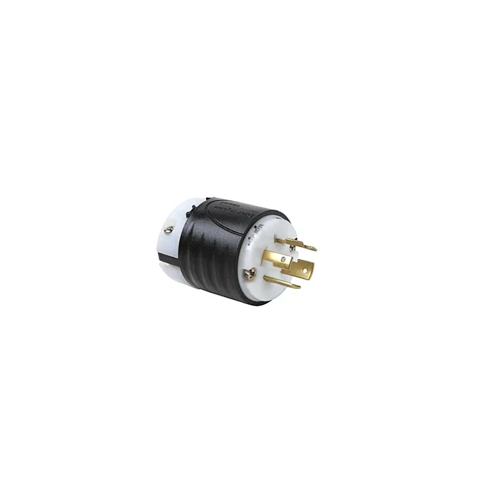 Pass & Seymour 20A NEMA Plug L1520 - Black Back, White Front Body