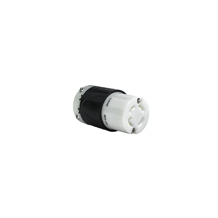 Pass & Seymour 30A NEMA L1530 Connector - Black Back, White Front Body