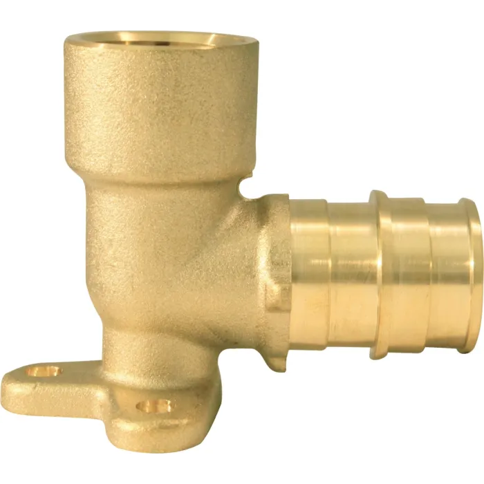 Jones Stephens 3/4" x 1/2" Brass PEX x Female Drop Ear 90° Elbow, Lead Free