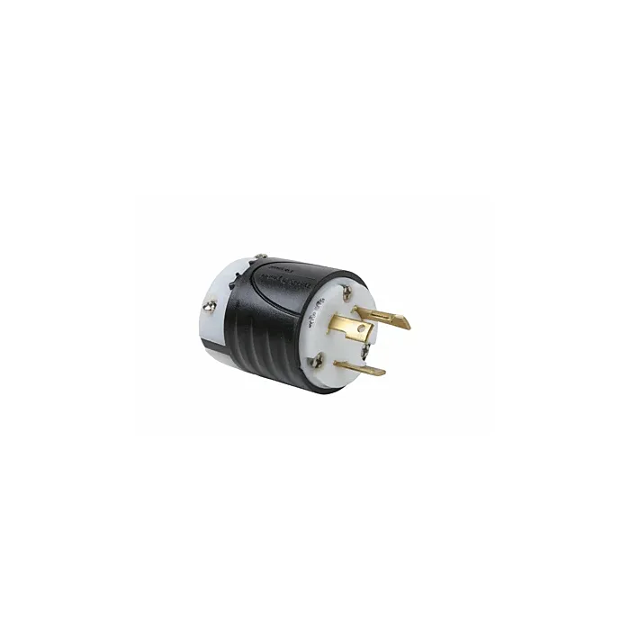 Pass & Seymour 30A NEMA L530 Plug - Black Back, White Front Body