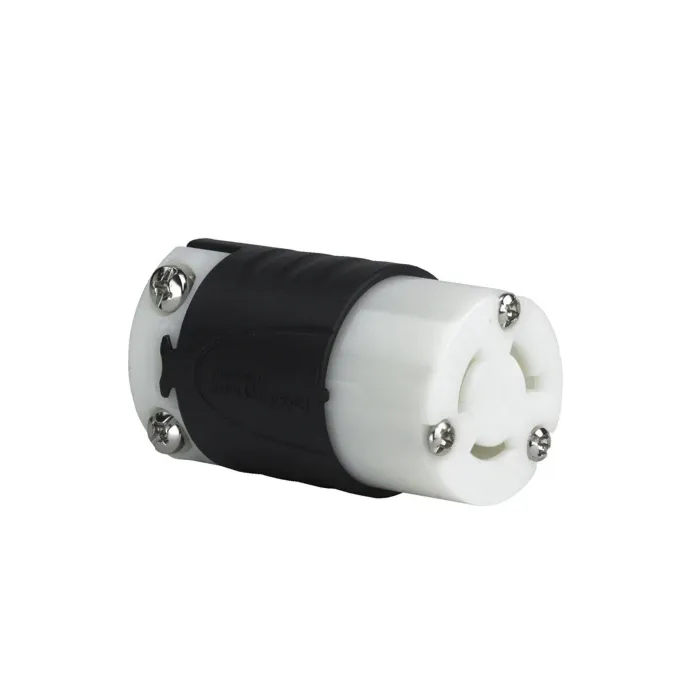 Pass & Seymour 15A NEMA L615 Connector - Black Back, White Front Body