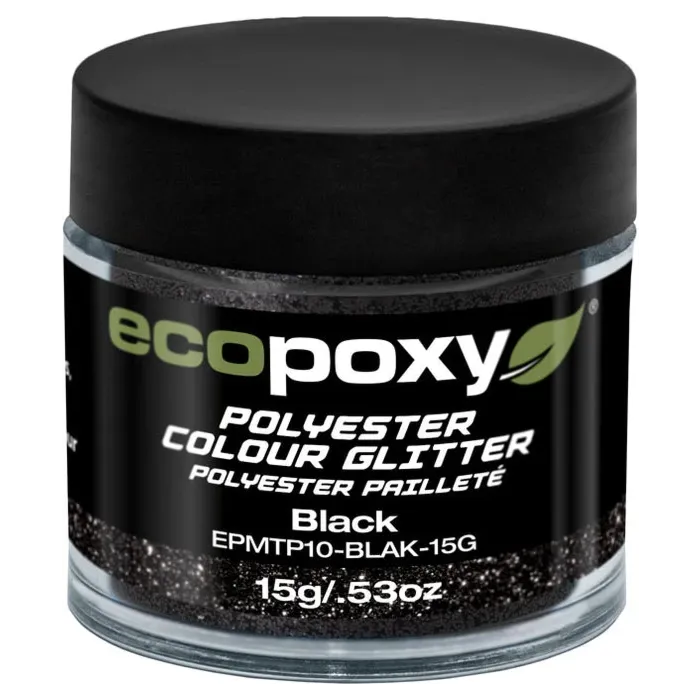 EcoPoxy 15 g Solid Black Polyester Color Glitter