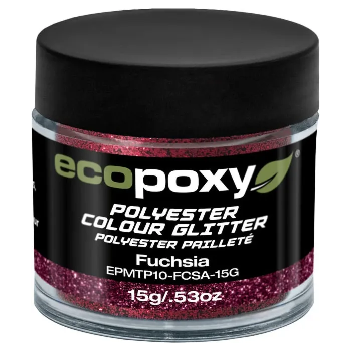 EcoPoxy 15 g Solid Fuchsia Polyester Color Glitter