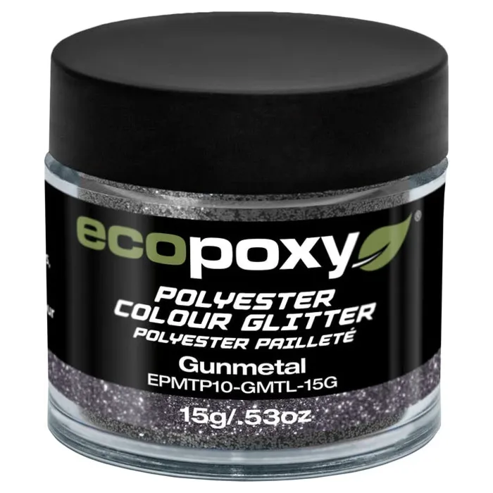 EcoPoxy 15 g Solid Gunmetal Polyester Color Glitter