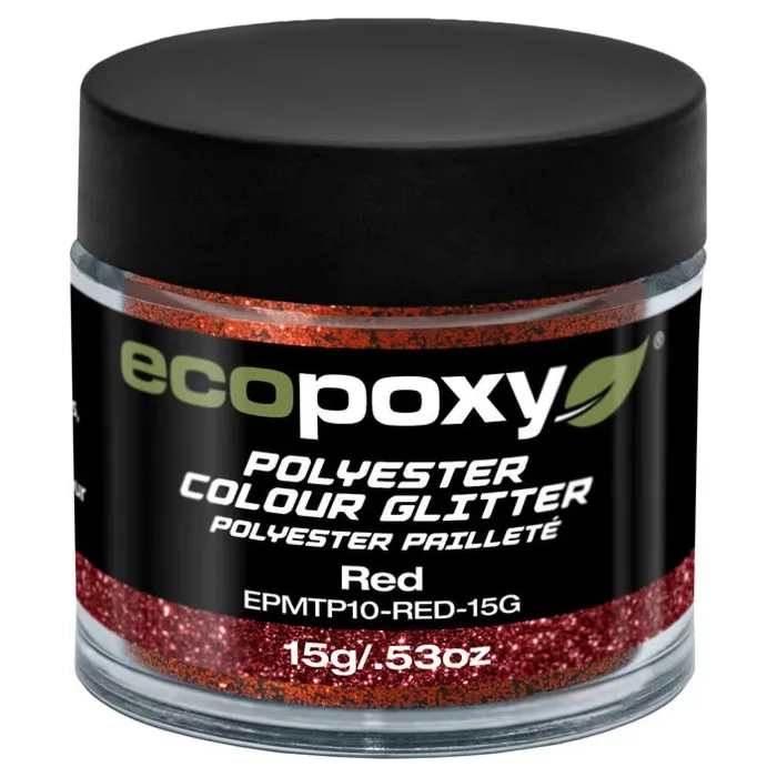 EcoPoxy 15 g Solid Red Polyester Color Glitter