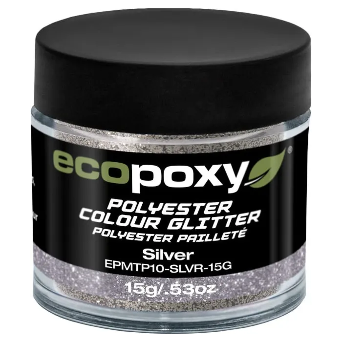 EcoPoxy 15 g Solid Silver Polyester Color Glitter