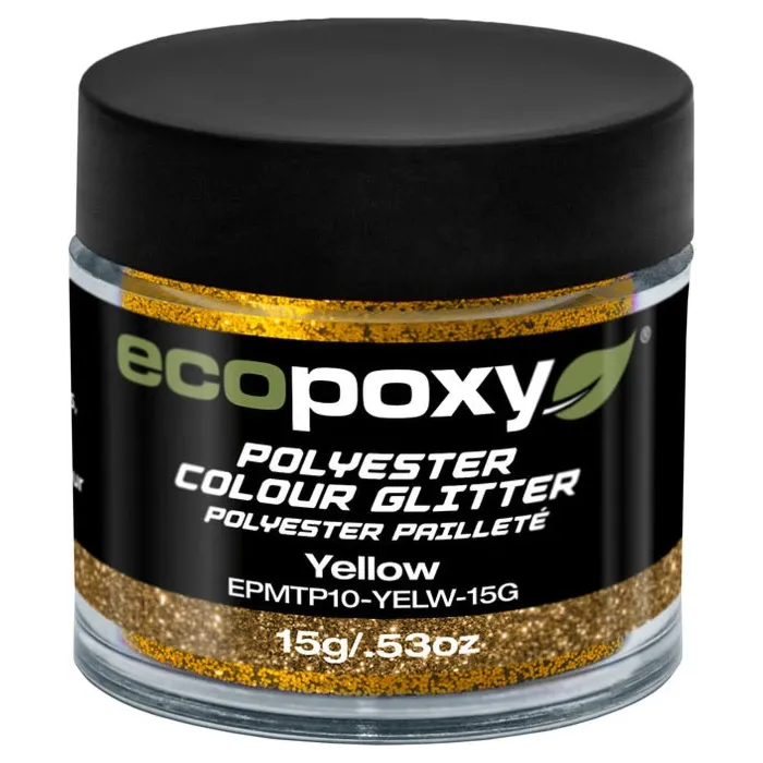 EcoPoxy 15 g Solid Yellow Polyester Color Glitter