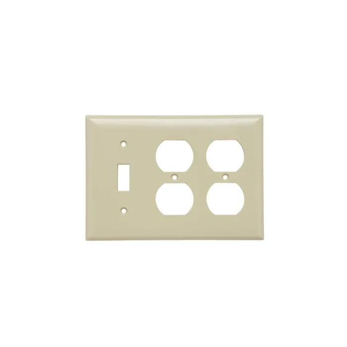 Pass & Seymour 3-Gang Thermoset Wall Plate/Receptacle (Ivory)