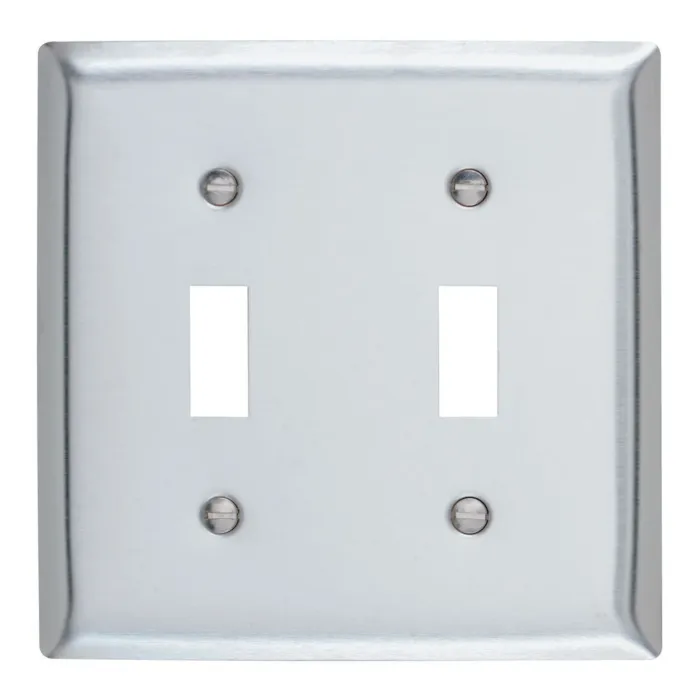 Pass & Seymour 2-Gang Metal 2 Toggle Wall Plate (Stainless Steel)