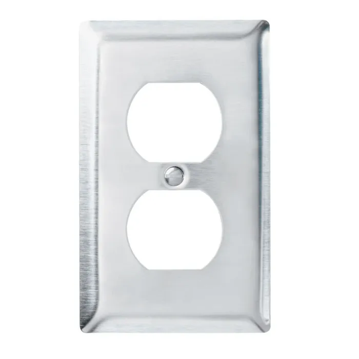 Pass & Seymour 1-Gang Metal Duplex Opening Wall Plate (Stainless Steel)