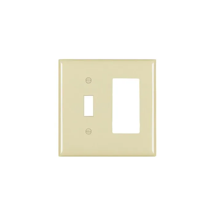 Pass & Seymour Trademaster 2-Gang Nylon Toggle/Decorator Wall Plate (Ivory)