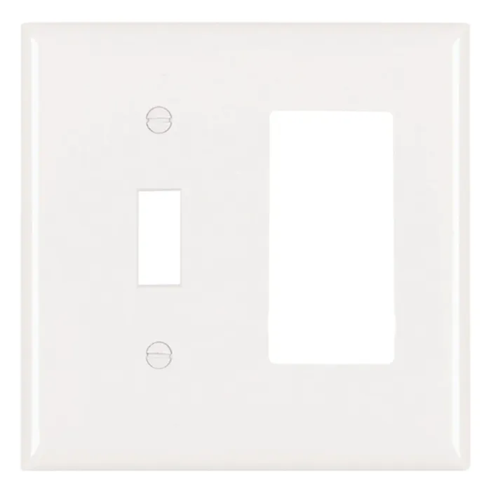 Pass & Seymour Trademaster 2-Gang Nylon Toggle/Decorator Opening Wall Plate (White)