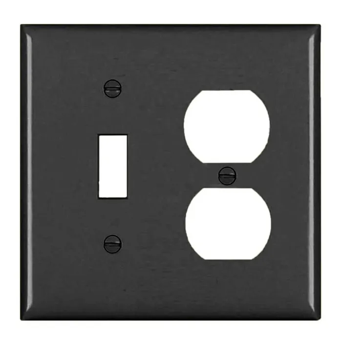 Pass & Seymour TradeMaster 2-Gang Nylon Toggle/Duplex Opening Wall Plate (Black)