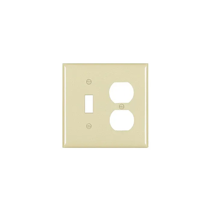 Pass & Seymour TradeMaster 2-Gang Nylon Toggle/Duplex Opening Wall Plate (Ivory)