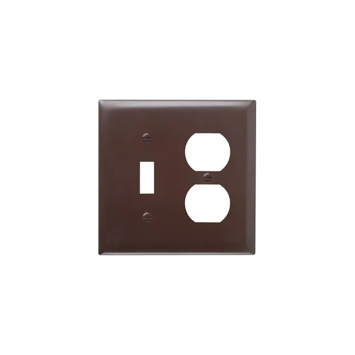 Pass & Seymour TradeMaster 2-Gang Nylon Toggle/Duplex Opening Wall Plate (Brown)
