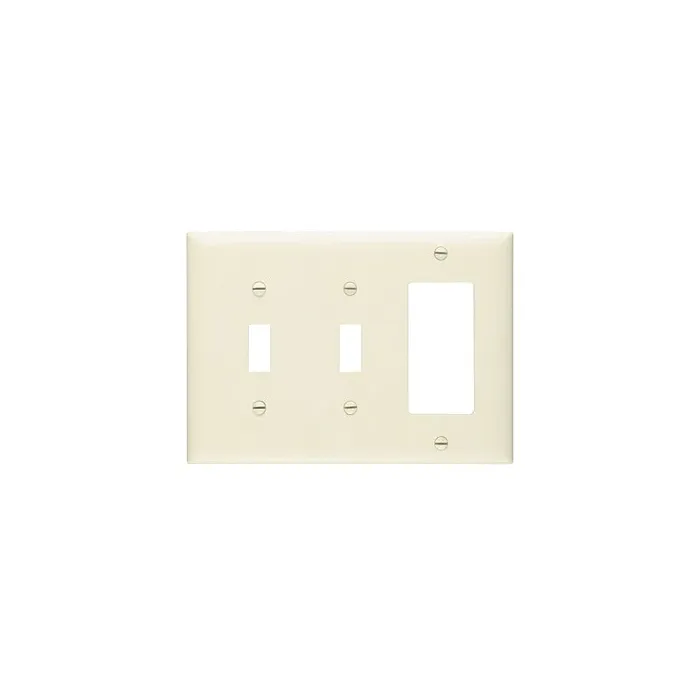 Pass & Seymour TradeMaster 3-Gang Nylon 2-Toggle/1 Decorator Opening Wall Plate (Light Almond)