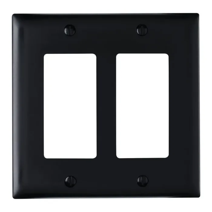 Pass & Seymour TradeMaster 2-Gang Nylon 2-Decorator Opening Wall Plate (Black)