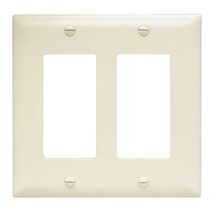 Pass & Seymour TradeMaster 2-Gang Nylon 2-Decorator Opening Wall Plate (Light Almond)