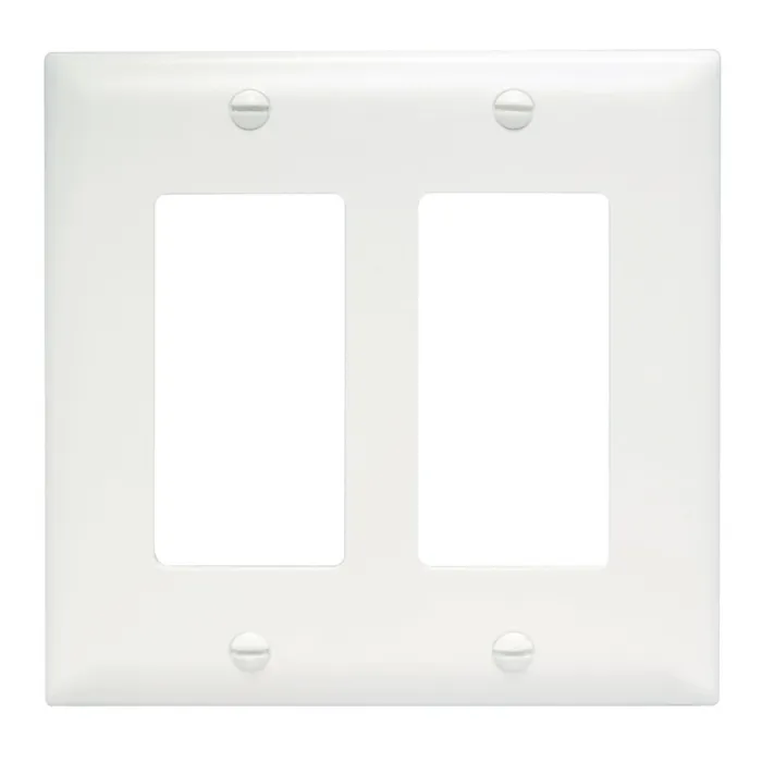 Pass & Seymour TradeMaster 2-Gang Nylon 2-Decorator Opening Wall Plate (White)
