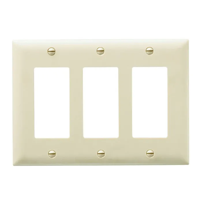 Pass & Seymour TradeMaster 3-Gang Nylon 3-Opening Wall Plate (Ivory)