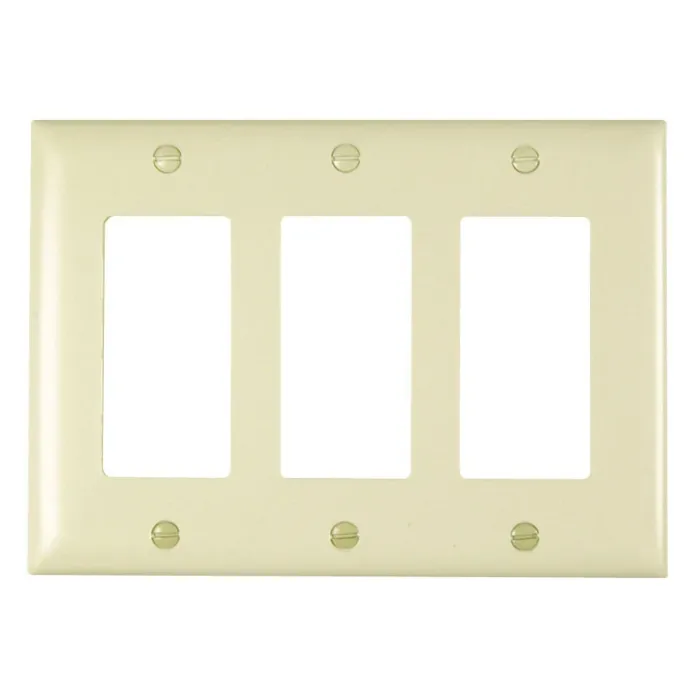 Pass & Seymour TradeMaster 3-Gang Nylon 3-Opening Wall Plate (Light Almond)