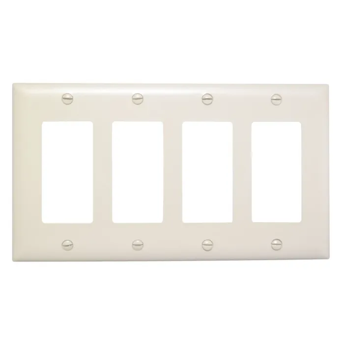 Pass & Seymour TradeMaster 4-Gang Nylon 4 Decorator Opening Wall Plate (Ivory)