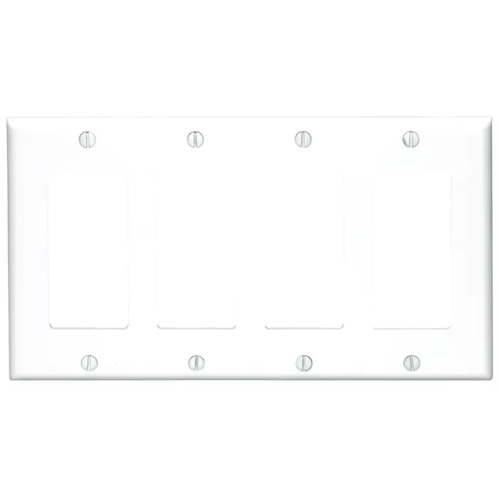 Pass & Seymour TradeMaster 4-Gang Nylon 4 Decorator Opening Wall Plate (White)