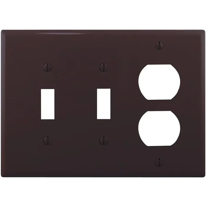 Pass & Seymour TradeMaster® 3-Gang Nylon 2 Toggle/1 Duplex Opening Wall Plate (Brown)