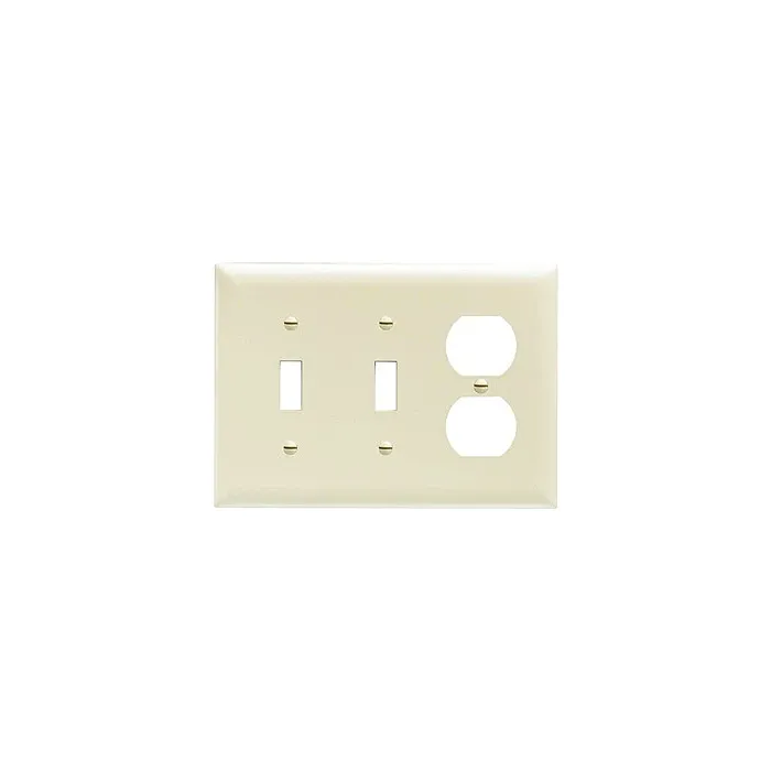 Pass & Seymour TradeMaster® 3-Gang Nylon 2 Toggle/1 Duplex Opening Wall Plate (Ivory)