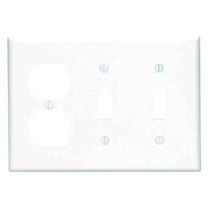 Pass & Seymour TradeMaster® 3-Gang Nylon 2 Toggle/1 Duplex Opening Wall Plate (White)