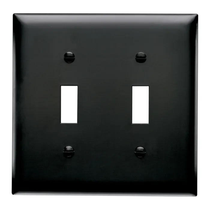 Pass & Seymour TradeMaster 2-Gang Nylon 2-Toggle Wall Plate (Black)