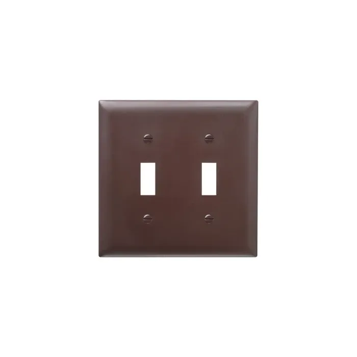 Pass & Seymour TradeMaster 2-Gang Nylon 2-Toggle Opening Wall Plate (Brown)